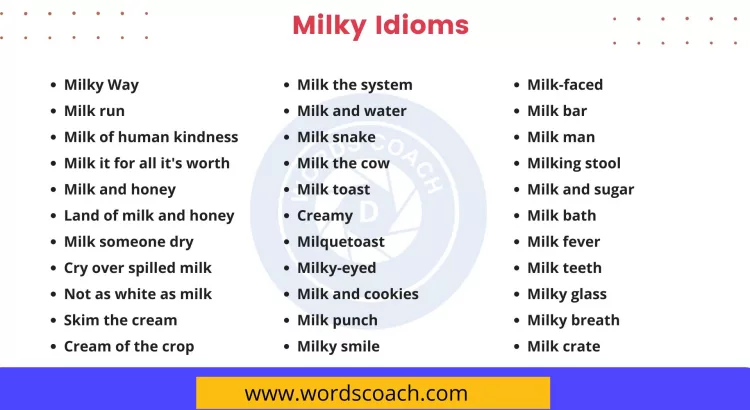 Milky Idioms - wordscoach.com