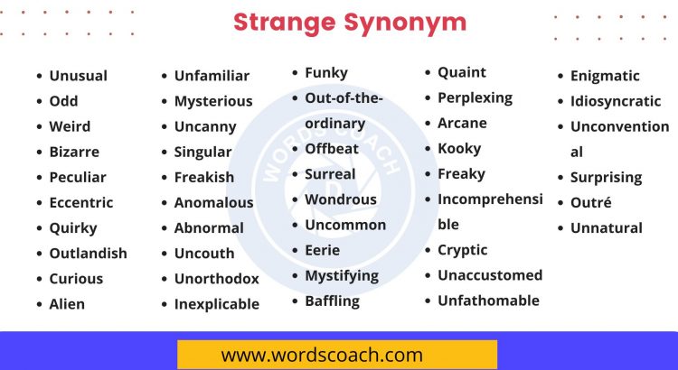 Strange Synonym - wordscoach.com