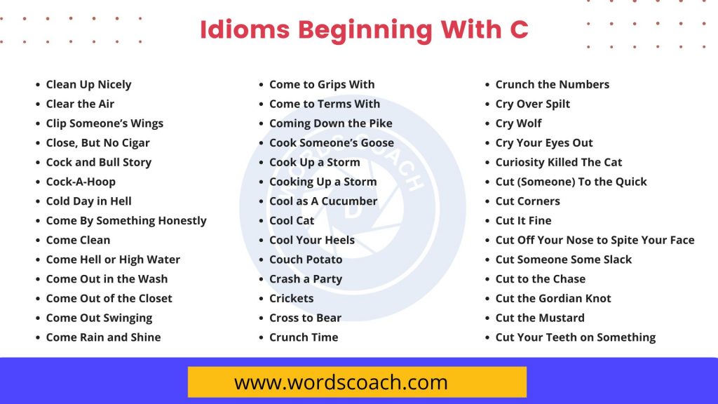 Idioms Beginning With C - wordscoach.com
