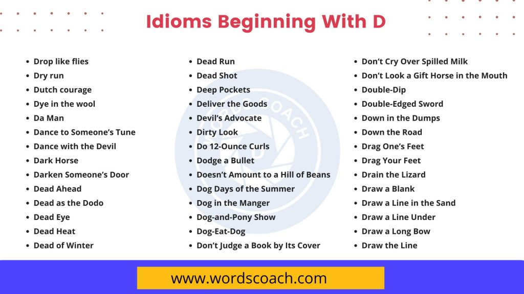 Idioms Beginning With D - wordscoach.com