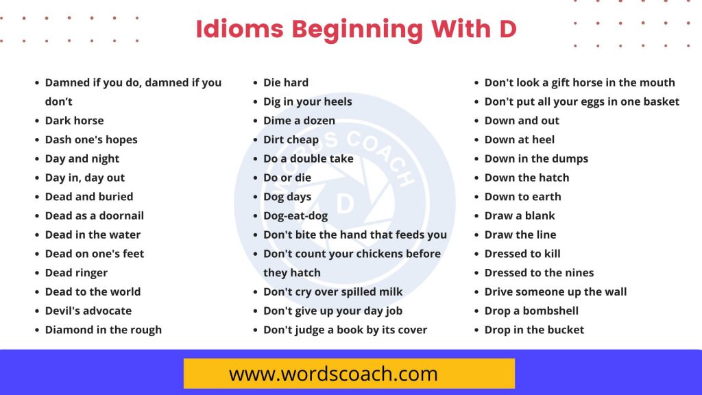 Idioms Beginning With D - wordscoach.com
