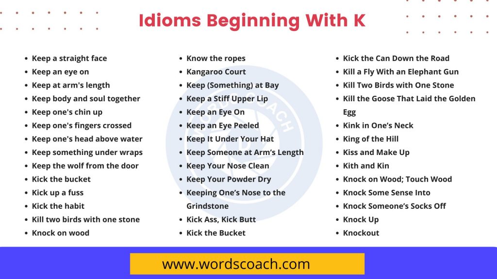 Idioms Beginning With K - wordscoach.com