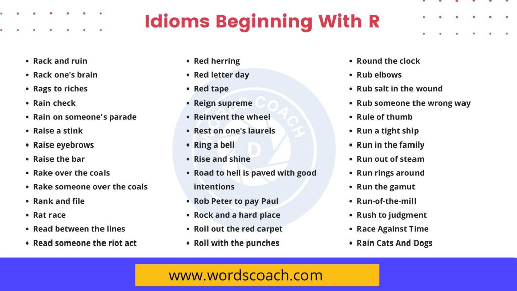 Idioms Beginning With R - wordscoach.com