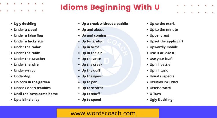 Idioms Beginning With U - wordscoach.com