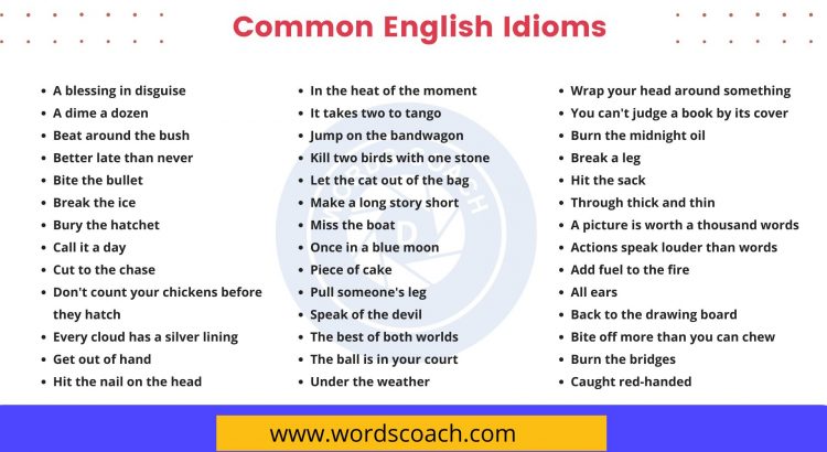 Common English Idioms - wordscoach.com