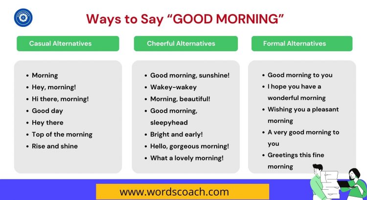 Ways to Say GOOD MORNING - wordscoach.com
