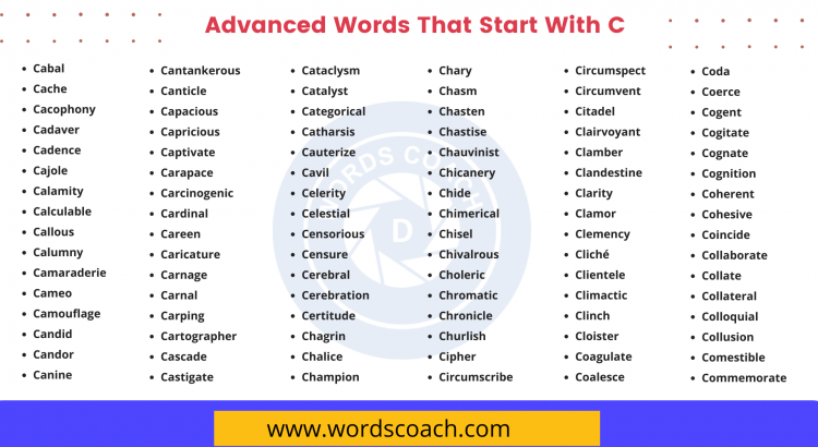 Advanced Words That Start With C - wordscoach.com