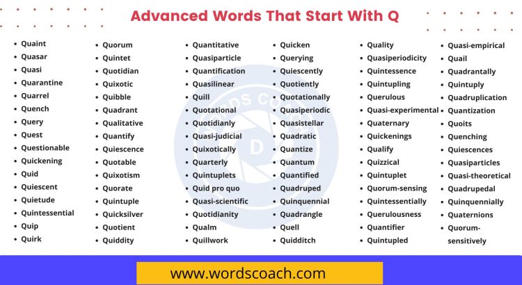 Advanced Words That Start With Q - wordscoach.com