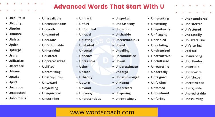 Advanced Words That Start With U - wordscoach.com