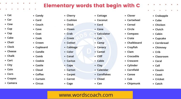 Elementary words that begin with C - wordscoach.com