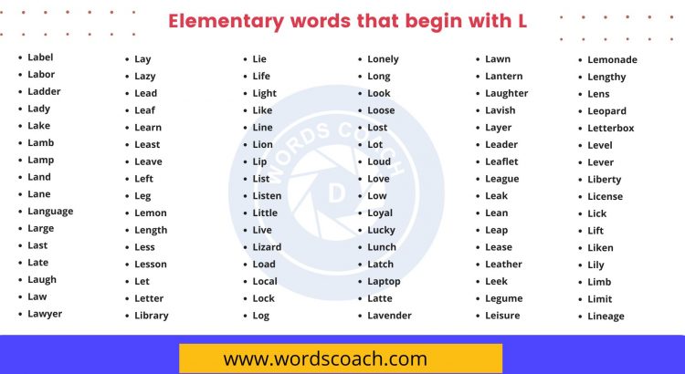 Elementary words that begin with L - wordscoach.com