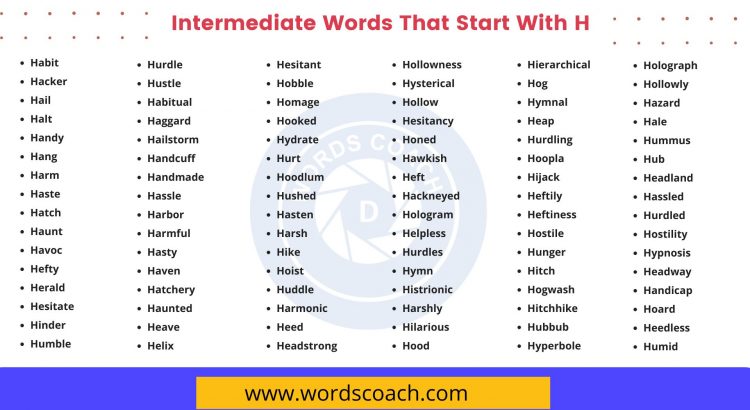 Intermediate Words That Start With H - wordscoach.com