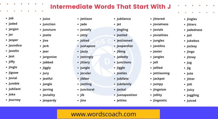 Intermediate Words That Start With J - wordscoach.com