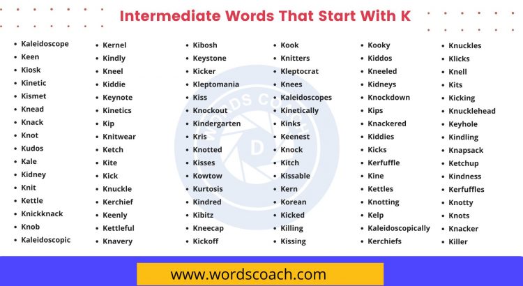 Intermediate Words That Start With K - wordscoach.com