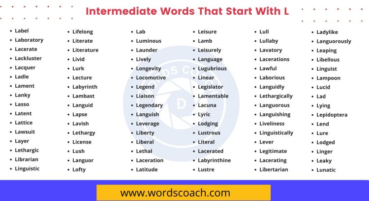 Intermediate Words That Start With L - wordscoach.com