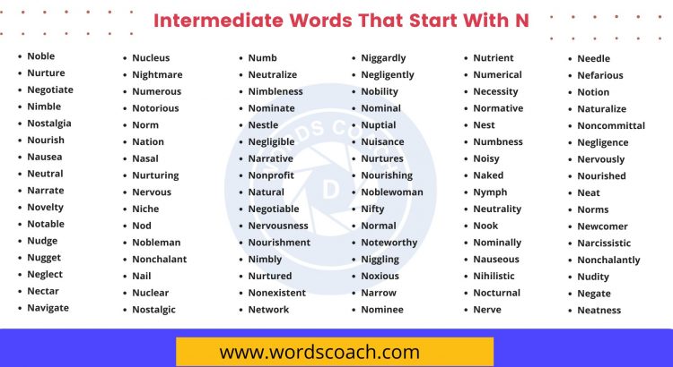 Intermediate Words That Start With N - wordscoach.com