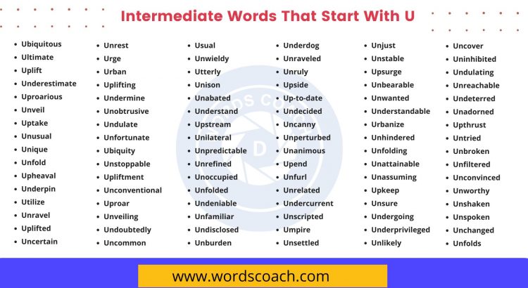 Intermediate Words That Start With U - wordscoach.com