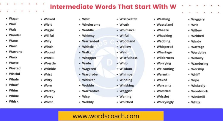 Intermediate Words That Start With W - wordscoach.com
