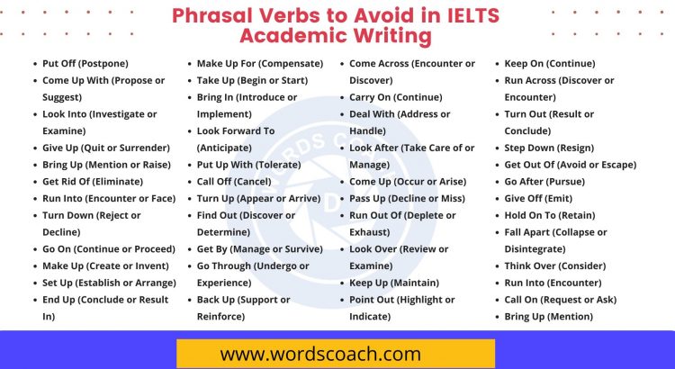 Phrasal Verbs to Avoid in IELTS Academic Writing - wordscoach.com
