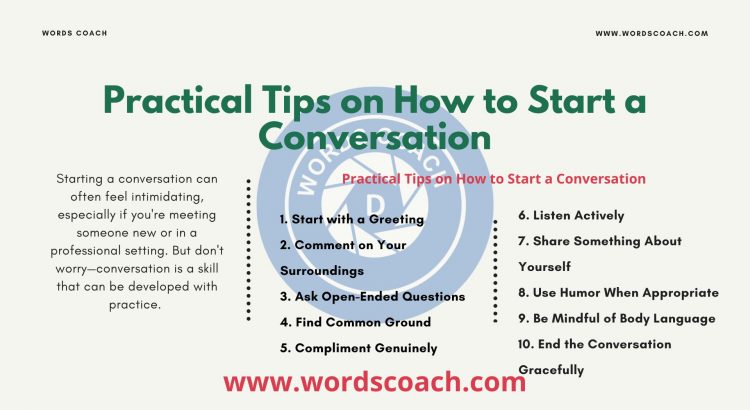 Practical Tips on How to Start a Conversation - wordscoach.com