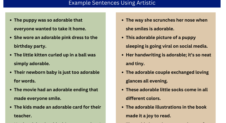 Adjective For Adorable and Example Sentences - Wordscoach.com