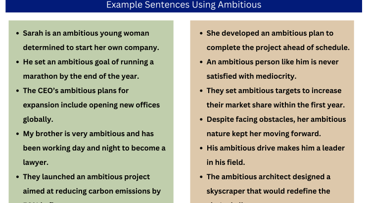 Adjective For Ambitious and Example Sentences - Wordscoach.com
