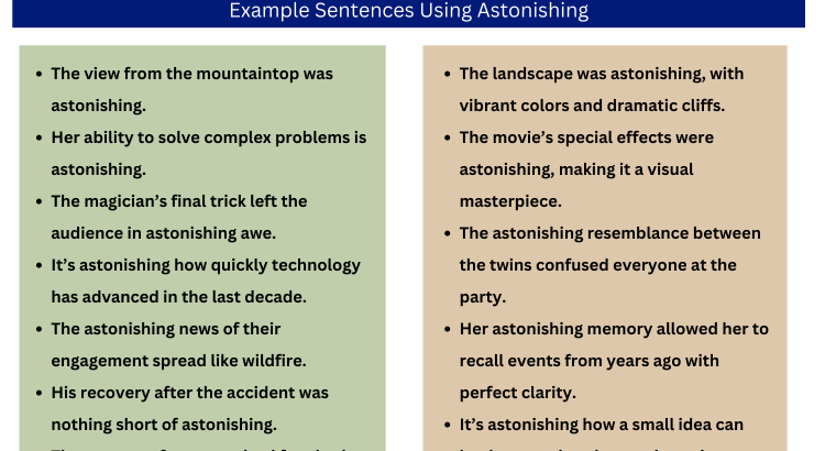 Adjective For Astonishing and Example Sentences - Wordscoach.com