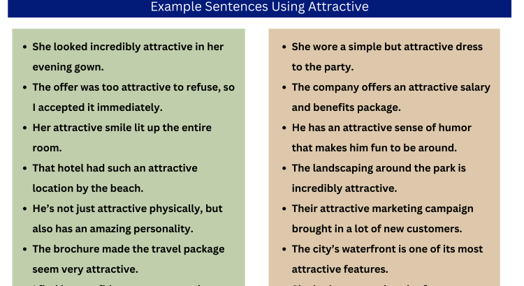 Adjective For Attractive and Example Sentences - Wordscoach.com