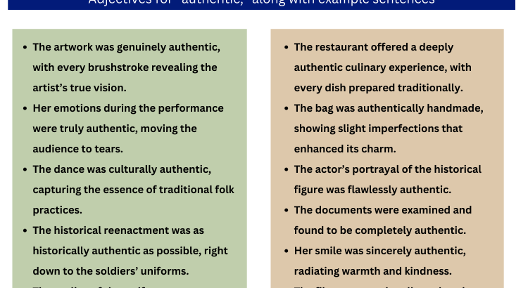 Adjective For Authentic and Example Sentences - Wordscoach.com