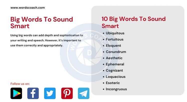 Big Words To Sound Smart - wordscoach.com