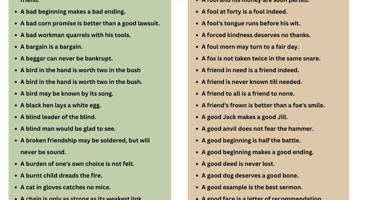 English Proverbs - Wordscoach.com