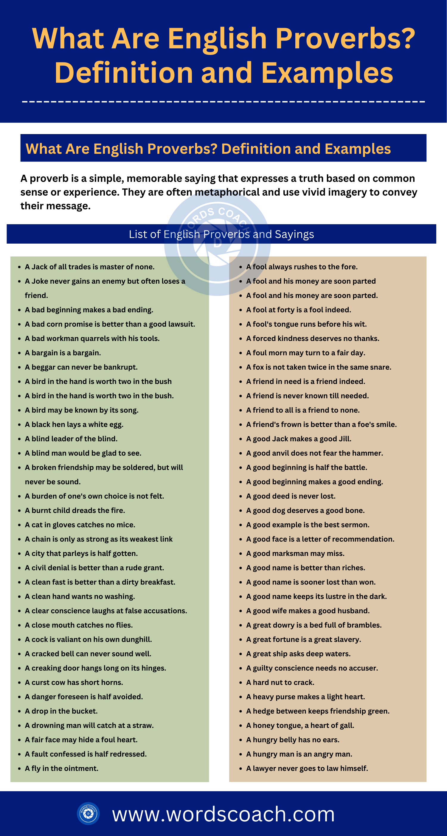 English Proverbs - Wordscoach.com