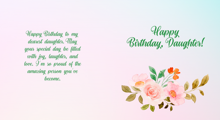 Happy Birthday Daughter - wordscoach.com