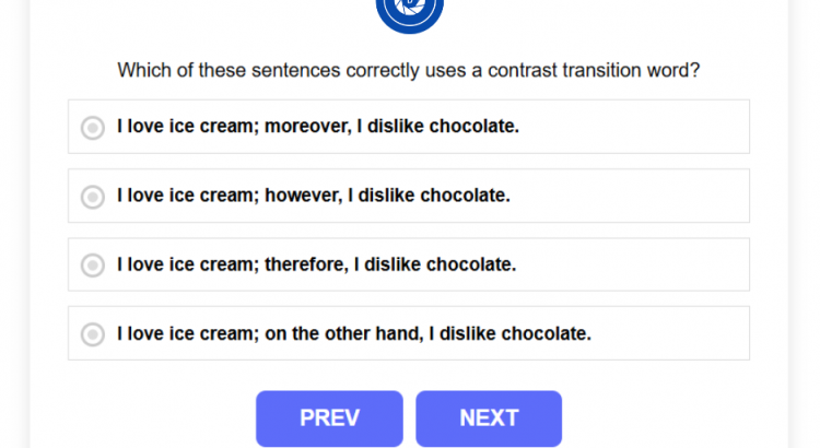 Contrast Transition Words Exercise - wordscoach.com