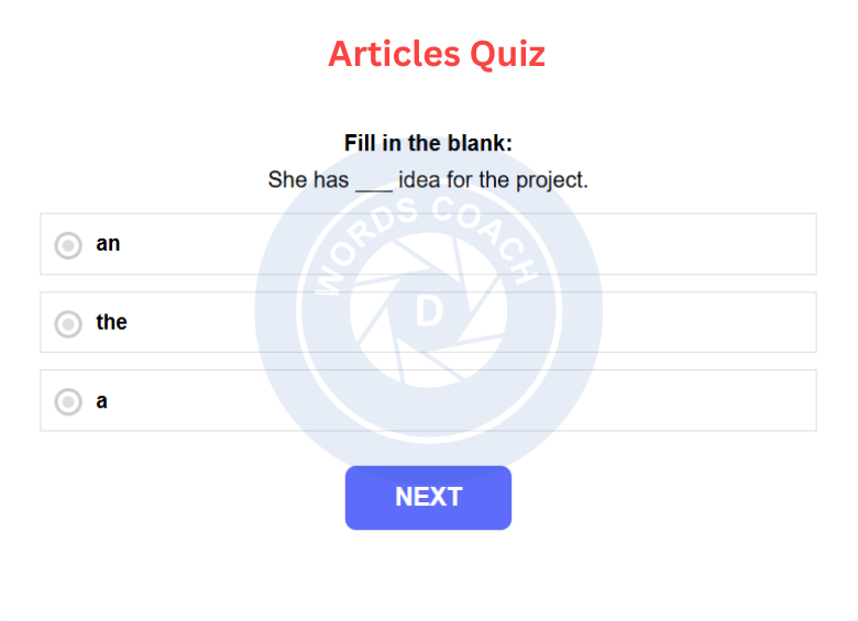 Articles Quiz