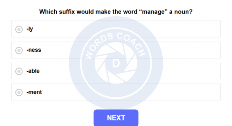 Suffixes Exercise - wordscoach