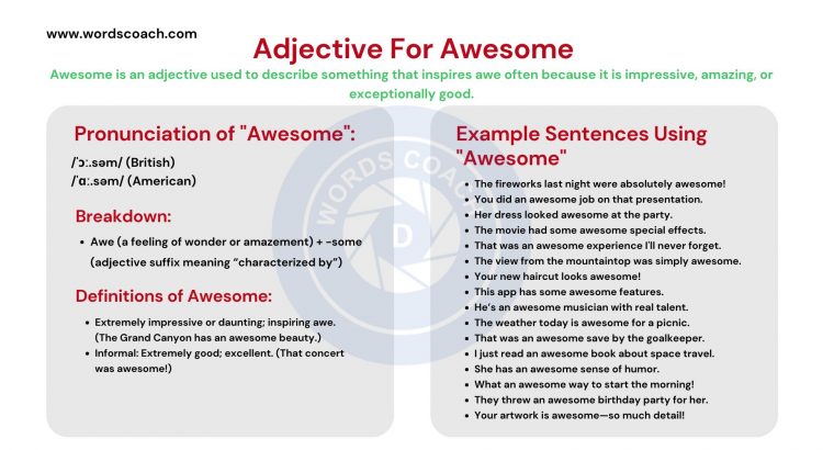 Adjective For Awesome - wordscoach.com