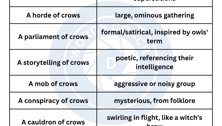 Collective noun for crows - wordscoach.com