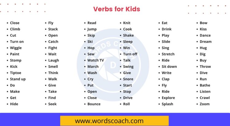 Verbs for Kids - wordscoach.com