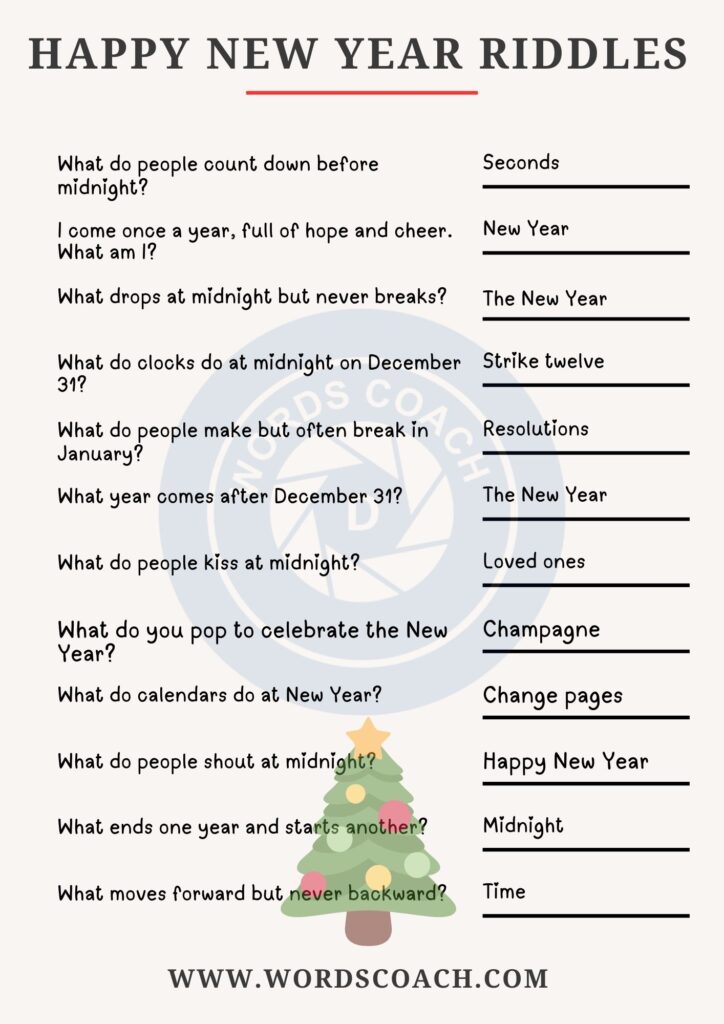 Happy New Year Riddles - wordscoach.com