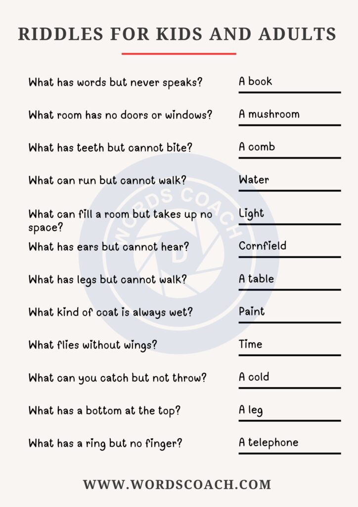 Riddles - wordscoach.com